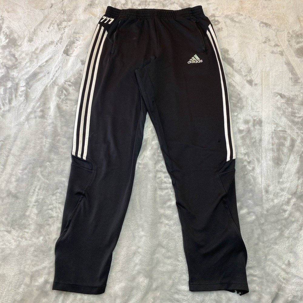 Vintage Y2K Adidas Classic 3 Stripe Track Pants Men's Large Black Retro Soccer